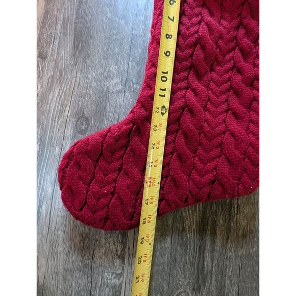 Kohl's 19" Red White Cable Knit Monogram "L" Initial Christmas Stocking Holiday - Picture 4 of 6